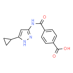 ChemSpider 2D Image | 4-[(5-Cyclopropyl-1H-pyrazol-3-yl)carbamoyl]benzoic acid | C14H13N3O3