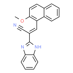 ChemSpider 2D Image | (2E)-2-(1H-Benzimidazol-2-yl)-3-(2-methoxy-1-naphthyl)acrylonitrile | C21H15N3O