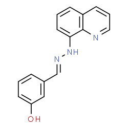 ChemSpider 2D Image | 3-[(E)-(8-Quinolinylhydrazono)methyl]phenol | C16H13N3O