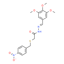 ChemSpider 2D Image | 2-[(4-Nitrobenzyl)sulfanyl]-N'-[(E)-(3,4,5-trimethoxyphenyl)methylene]acetohydrazide | C19H21N3O6S