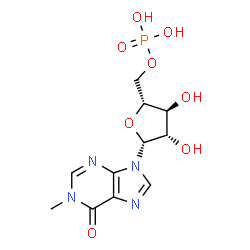 ChemSpider 2D Image | 1-Methyl-9-(5-O-phosphono-beta-D-arabinofuranosyl)-1,9-dihydro-6H-purin-6-one | C11H15N4O8P