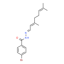ChemSpider 2D Image | 4-Bromo-N'-[(1E,2E)-3,7-dimethyl-2,6-octadien-1-ylidene]benzohydrazide | C17H21BrN2O