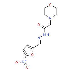 ChemSpider 2D Image | 2-(4-morpholinyl)-N-[(5-nitro-2-furanyl)methylideneamino]acetamide | C11H14N4O5