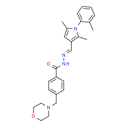 ChemSpider 2D Image | N'-{(E)-[2,5-Dimethyl-1-(2-methylphenyl)-1H-pyrrol-3-yl]methylene}-4-(4-morpholinylmethyl)benzohydrazide | C26H30N4O2