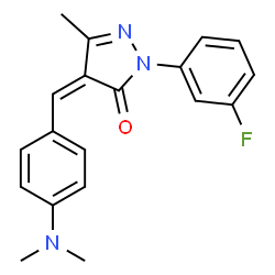 ChemSpider 2D Image | (4Z)-4-[4-(Dimethylamino)benzylidene]-2-(3-fluorophenyl)-5-methyl-2,4-dihydro-3H-pyrazol-3-one | C19H18FN3O