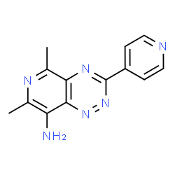 ChemSpider 2D Image | 5,7-Dimethyl-3-(4-pyridinyl)pyrido[3,4-e][1,2,4]triazin-8-amine | C13H12N6