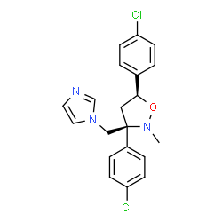 ChemSpider 2D Image | cis-3,5-Bis(4-chlorophenyl)-3-((1H-imidazol-1-yl)-methyl)-2-methylisoxazolidine | C20H19Cl2N3O