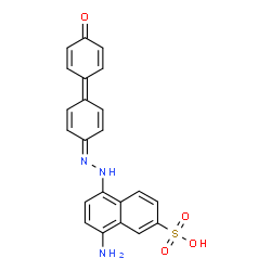 ChemSpider 2D Image | 8-Amino-5-{2-[4'-oxo-1,1'-bi(2,5-cyclohexadien-1-yliden)-4-ylidene]hydrazino}-2-naphthalenesulfonic acid | C22H17N3O4S