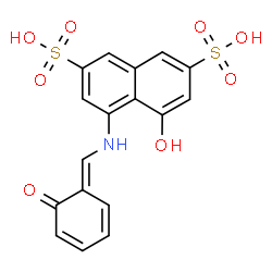 ChemSpider 2D Image | 4-Hydroxy-5-{[(E)-(6-oxo-2,4-cyclohexadien-1-ylidene)methyl]amino}-2,7-naphthalenedisulfonic acid | C17H13NO8S2