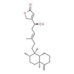ChemSpider 2D Image | 4-{(1S,3E)-1-Hydroxy-4-methyl-6-[(1R,2S,4aS,8aS)-1,2,4a-trimethyl-5-methylenedecahydro-1-naphthalenyl]-3-hexen-1-yl}-2(5H)-furanone | C25H38O3