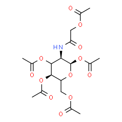 ChemSpider 2D Image | 2-[(Acetoxyacetyl)amino]-1,3,4,6-tetra-O-acetyl-2-deoxy-alpha-D-erythro-hexopyranose | C18H25NO12