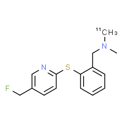 ChemSpider 2D Image | 1-(2-{[5-(Fluoromethyl)-2-pyridinyl]sulfanyl}phenyl)-N-methyl-N-(~11~C)methylmethanamine | C1411CH17FN2S