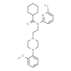 ChemSpider 2D Image | N-[6-(~18~F)Fluoro-2-pyridinyl]-N-{2-[4-(2-methoxyphenyl)-1-piperazinyl]ethyl}cyclohexanecarboxamide | C25H3318FN4O2