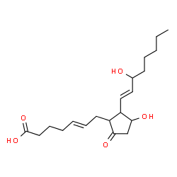 ChemSpider 2D Image | (5E,13E)-11,15-Dihydroxy-9-oxoprosta-5,13-dien-1-oic acid | C20H32O5