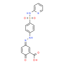 ChemSpider 2D Image | (3Z)-6-Oxo-3-{[4-(2-pyridinylsulfamoyl)phenyl]hydrazono}-1,4-cyclohexadiene-1-carboxylic acid | C18H14N4O5S
