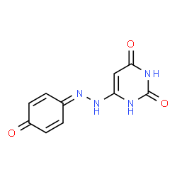 ChemSpider 2D Image | 6-[2-(4-Oxo-2,5-cyclohexadien-1-ylidene)hydrazino]-2,4(1H,3H)-pyrimidinedione | C10H8N4O3