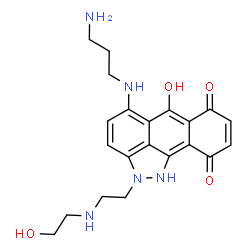 ChemSpider 2D Image | 5-[(3-Aminopropyl)amino]-6-hydroxy-2-{2-[(2-hydroxyethyl)amino]ethyl}-1,2-dihydrodibenzo[cd,g]indazole-7,10-dione | C21H25N5O4
