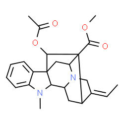 ChemSpider 2D Image | Methyl (19Z)-17-acetoxyajmal-19-en-16-carboxylate | C24H28N2O4