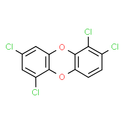 ChemSpider 2D Image | 1,2,6,8-Tetrachlorooxanthrene | C12H4Cl4O2