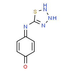 ChemSpider 2D Image | 4-(2,3-Dihydro-1,2,3,4-thiatriazol-5-ylimino)-2,5-cyclohexadien-1-one | C7H6N4OS