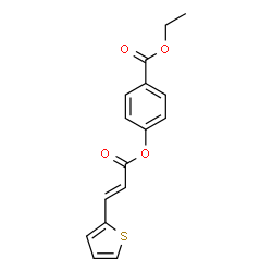 ChemSpider 2D Image | Ethyl 4-([(2E)-3-(2-thienyl)-2-propenoyl]oxy)benzoate | C16H14O4S