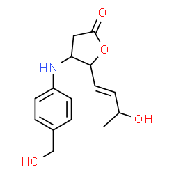 ChemSpider 2D Image | 2(3H)-Furanone, dihydro-5-(3-hydroxy-1-butenyl)-4-((4-(hydroxymethyl)phenyl)amino)- | C15H19NO4