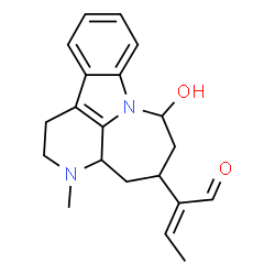 ChemSpider 2D Image | (2Z)-2-(7-Hydroxy-3-methyl-1,2,3,3a,4,5,6,7-octahydro-3,7a-diazacyclohepta[1,2,3-jk]fluoren-5-yl)-2-butenal | C20H24N2O2