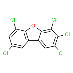 ChemSpider 2D Image | 2,3,4,6,8-PENTACHLORODIBENZOFURAN | C12H3Cl5O