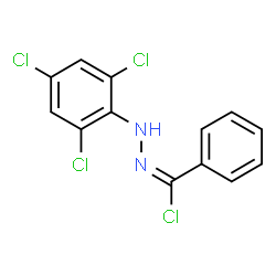 ChemSpider 2D Image | N-(2,4,6-Trichlorophenyl)benzenecarbohydrazonoyl chloride | C13H8Cl4N2