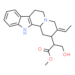 ChemSpider 2D Image | Methyl 2-[(3Z)-3-ethylidene-1,2,3,4,6,7,12,12b-octahydroindolo[2,3-a]quinolizin-2-yl]-3-hydroxypropanoate | C21H26N2O3