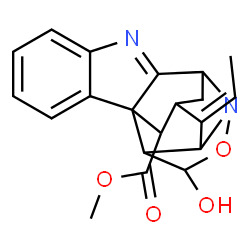 ChemSpider 2D Image | Methyl (13E)-13-ethylidene-17-hydroxy-16-oxa-8,15-diazahexacyclo[10.6.1.0~1,9~.0~2,7~.0~10,15~.0~14,18~]nonadeca-2,4,6,8-tetraene-19-carboxylate | C20H20N2O4