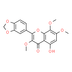 ChemSpider 2D Image | 5-Hydroxy-3,7,8-trimethoxy-3',4'-methylenedioxyflavone | C19H16O8