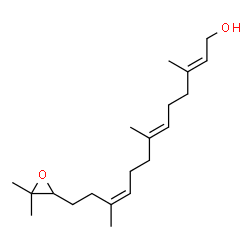 ChemSpider 2D Image | (2E,6E,10Z)-13-(3,3-Dimethyl-2-oxiranyl)-3,7,11-trimethyl-2,6,10-tridecatrien-1-ol | C20H34O2