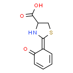 ChemSpider 2D Image | (2E)-2-(6-Oxo-2,4-cyclohexadien-1-ylidene)-1,3-thiazolidine-4-carboxylic acid | C10H9NO3S