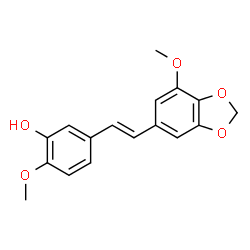 ChemSpider 2D Image | 3,4-(Methylenedioxy)-5-methoxy-3'-hydroxy-4'-methoxystilbene | C17H16O5
