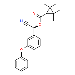 ChemSpider 2D Image | (S)-Cyano(3-phenoxyphenyl)methyl 2,2,3,3-tetramethylcyclopropanecarboxylate | C22H23NO3