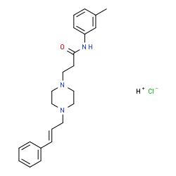 ChemSpider 2D Image | Hydrogen chloride N-(3-methylphenyl)-3-{4-[(2E)-3-phenyl-2-propen-1-yl]-1-piperazinyl}propanamide (1:1:1) | C23H30ClN3O