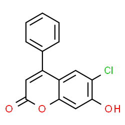 ChemSpider 2D Image | 6-Chloro-7-hydroxy-4-phenyl-chromen-2-one | C15H9ClO3