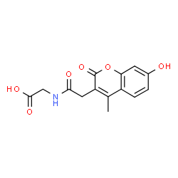 ChemSpider 2D Image | N-[(7-Hydroxy-4-methyl-2-oxo-2H-chromen-3-yl)acetyl]glycine | C14H13NO6