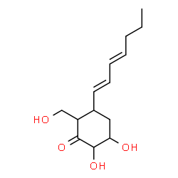 ChemSpider 2D Image | 3-(1,3-Heptadienyl)-5,6-dihydroxy-2-(hydroxymethyl)cyclohexanone | C14H22O4