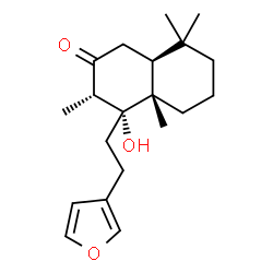 ChemSpider 2D Image | (3S,4R,4aS,8aS)-4-[2-(3-Furyl)ethyl]-4-hydroxy-3,4a,8,8-tetramethyloctahydro-2(1H)-naphthalenone | C20H30O3