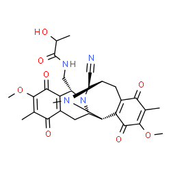 ChemSpider 2D Image | N-{[(1R,2S,10R,12R,13S)-12-Cyano-7,18-dimethoxy-6,17,21-trimethyl-5,8,16,19-tetraoxo-11,21-diazapentacyclo[11.7.1.0~2,11~.0~4,9~.0~15,20~]henicosa-4(9),6,15(20),17-tetraen-10-yl]methyl}-2-hydroxypropa
namide | C29H32N4O8