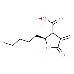 ChemSpider 2D Image | (2S)-4-Methylene-5-oxo-2-pentyltetrahydro-3-furancarboxylic acid | C11H16O4