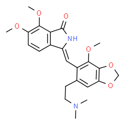 ChemSpider 2D Image | (3Z)-3-({6-[2-(Dimethylamino)ethyl]-4-methoxy-1,3-benzodioxol-5-yl}methylene)-6,7-dimethoxy-1-isoindolinone | C23H26N2O6