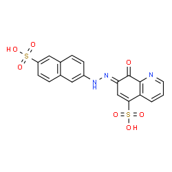 ChemSpider 2D Image | (7E)-8-Oxo-7-[(6-sulfo-2-naphthyl)hydrazono]-7,8-dihydro-5-quinolinesulfonic acid | C19H13N3O7S2
