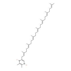 ChemSpider 2D Image | 5-[(2E,6E,10E,14E,18E,22E)-3,7,11,15,19,23,27-HEPTAMETHYLOCTACOSA-2,6,10,14,18,22,26-HEPTAENYL]-2,3-DIMETHYLBENZO-1,4-QUINONE | C43H64O2