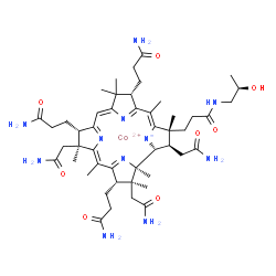 ChemSpider 2D Image | cobaltous;3-[(1R,2S,3S,5Z,7S,8S,10Z,13S,15Z,17R,18R,19R)-2,7,18-tris(2-amino-2-oxo-ethyl)-3,13-bis(3-amino-3-oxo-propyl)-17-[3-[[(2R)-2-hydroxypropyl]amino]-3-oxo-propyl]-1,2,5,7,12,12,15,17-octamethyl-8,13,18,19-tetrahydro-3H-corrin-24-id-8-yl]propanamide | C48H72CoN11O8