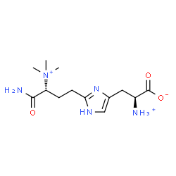 ChemSpider 2D Image | (2S)-3-{2-[(3R)-4-Amino-4-oxo-3-(trimethylammonio)butyl]-1H-imidazol-4-yl}-2-ammoniopropanoate | C13H24N5O3