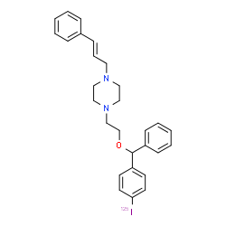 ChemSpider 2D Image | 1-(2-{[4-(~125~I)Iodophenyl](phenyl)methoxy}ethyl)-4-[(2E)-3-phenyl-2-propen-1-yl]piperazine | C28H31125IN2O