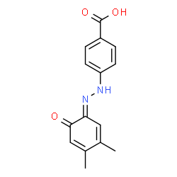 ChemSpider 2D Image | 4-[(2E)-2-(3,4-Dimethyl-6-oxo-2,4-cyclohexadien-1-ylidene)hydrazino]benzoic acid | C15H14N2O3